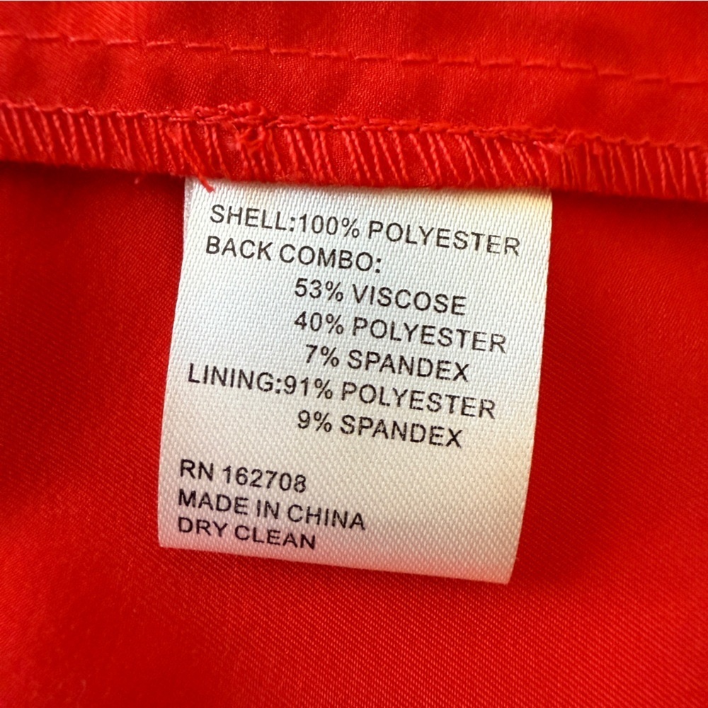 LDT Red Dress Connie Front Tie Short Sleeve Blouson Midi Dress 12 - Picture 13 of 16